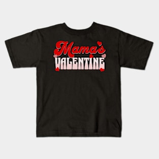 Mama's Valentine Family matching 2024 Valentines Day Kids T-Shirt